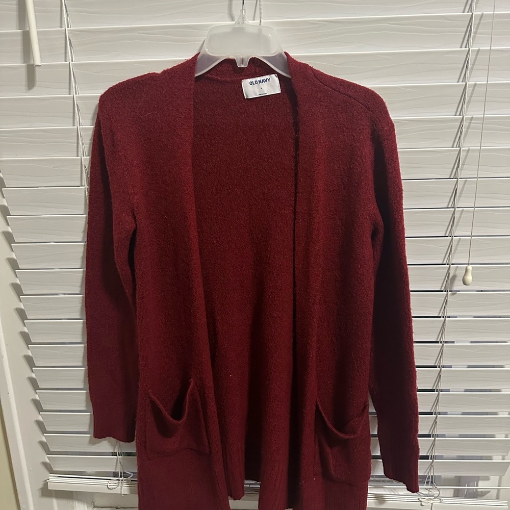 Old Navy Women's Burgundy Open Front Cardigan